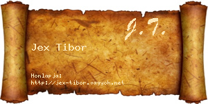 Jex Tibor névjegykártya